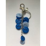 Sleutelhanger tassenhanger met knopen in blauwtinten